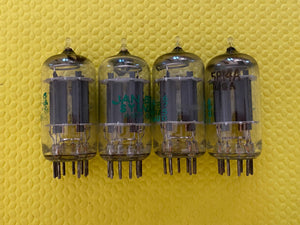 Matched Quad Sylvania 5814 5814A JAN-5814A ECC82 Vacuum Tubes Valves Milspec / Industrial NOS-Testing