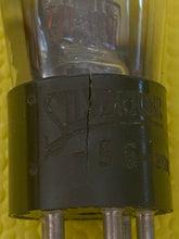 Load image into Gallery viewer, Silvertone Number / Type 56 Vacuum Tube Valve Globe Balloon Style Engraved / Hot-Stamped Base NOS-Testing
