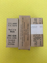 Load image into Gallery viewer, 3 US-Made 6J6 6J6A JANCHS6J6 JANCRC6J6 Industrial / Milspec Vacuum Tubes Valves NOS NIB Lot Of Three
