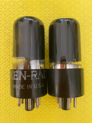 Matched Ken-Rad 6V6 6V6GT Vacuum Tubes Valves