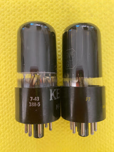 Matched Ken-Rad 6V6 6V6GT Vacuum Tubes Valves