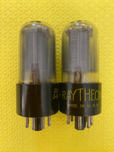Matched Pair Raytheon 6V6 6V6GT Vacuum Tubes Valves Gray Glass NOS-Testing