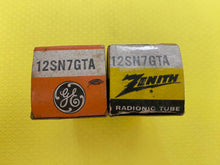 Load image into Gallery viewer, Matched Pair General Electric GE 12SN7 12SN7GTA Vacuum Tubes NOS NIB
