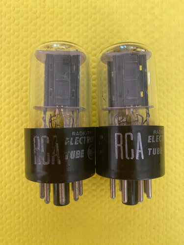 Matched Pair RCA 6SN7 6SN7GTB Vacuum Tubes Valves Phono Grade Copper Support Rods NOS-Testing