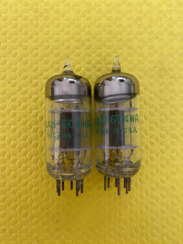 Matched Pair General Electric GE 6C4 6C4WA Vacuum Tubes Valves Milspec NOS NIB