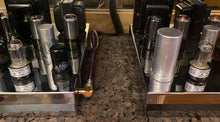 Load image into Gallery viewer, Matched Pair RCA Clear Top 7AU7 Vacuum Tubes Valves NOS NIB 6SN7 Substitute With Adapters
