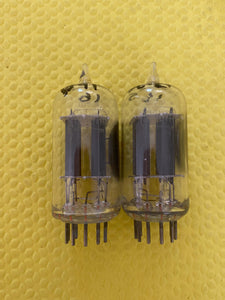 Matched Pair RCA Clear Top 12AU7 12AU7A Vacuum Tubes Valves Steel Support Rods NOS-Testing