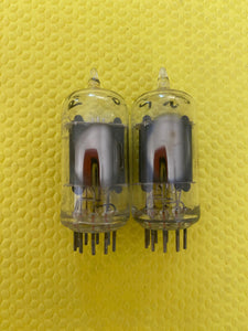 Matched Pair RCA Clear Top 12AU7 12AU7A Vacuum Tubes Valves Steel Support Rods NOS-Testing
