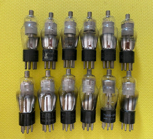 12 US-Made 6F7 Vacuum Tubes Valves Mesh Plate Shoulder Style Bottle Mesh Plate Lot Of Twelve