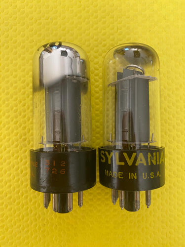 2 Sylvania 5V6 5V6GT Vacuum Tubes Valves Lot Of Two