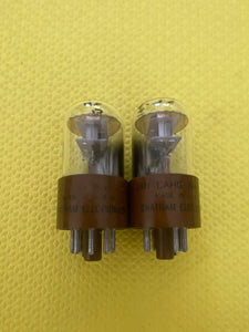 2 Chatham Electronics 6H6 JAN-CAHG-6H6-WGT Milspec Vacuum Tubes Valves Lot Of Two