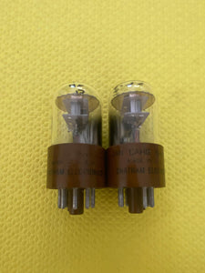 2 Chatham Electronics 6H6 JAN-CAHG-6H6-WGT Micanol Base Milspec Vacuum Tubes Valves Lot Of Two
