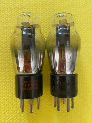 Matched Pair RCA Radiotron Type Number 56 #56 Vacuum Tubes Valves — 2.5 Volt 6J5 / 6SN7 Substitute