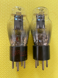 Matched Pair RCA Radiotron Type Number 56 #56 Vacuum Tubes Valves — 2.5 Volt 6J5 / 6SN7 Substitute