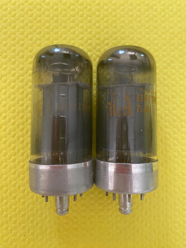 Matched Pair RCA 7C5 Vacuum Tubes Valves Gray And Silver Glass NOS NIB
