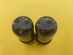 Matched Pair Hytron 6V6 6V6GT Gray Bottle Solid Top Vacuum Tubes Valves