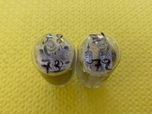 Load image into Gallery viewer, Matched Pair RCA Clear Top 7AU7 Vacuum Tubes Valves NOS NIB 6SN7 Substitute With Adapters

