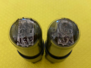 Matched Pair Raytheon 6V6 6V6GT Vacuum Tubes Valves Gray Glass