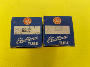 Matched Pair General Electric GE 6SJ7 6J8P Vacuum Tubes Valves NOS NIB