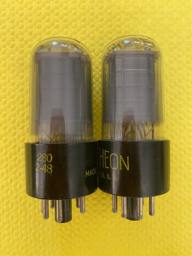 Matched Pair Raytheon 6V6 6V6GT Vacuum Tubes Valves Gray Glass NOS-Testing
