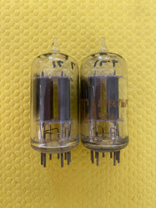 Matched Pair RCA Clear Top 12AU7 12AU7A Vacuum Tubes Valves Steel Support Rods NOS-Testing