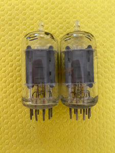Matched Pair RCA Clear Top 12AU7 12AU7A Vacuum Tubes Valves Steel Support Rods NOS-Testing