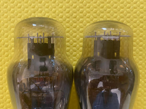 Matched Pair National Union NU Number Type 37 #37 Vacuum Tubes Valves Black Plate Shoulder ST Shape NOS-Testing