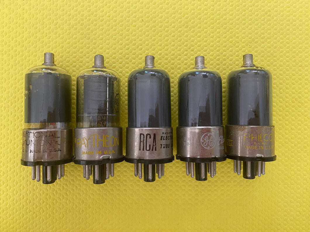 5 US-Made 12A8 12A8GT Vacuum Tubes Valves Lot Of Five