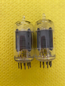 Matched Pair RCA Clear Top 12AU7 12AU7A Vacuum Tubes Valves Steel Support Rods NOS-Testing