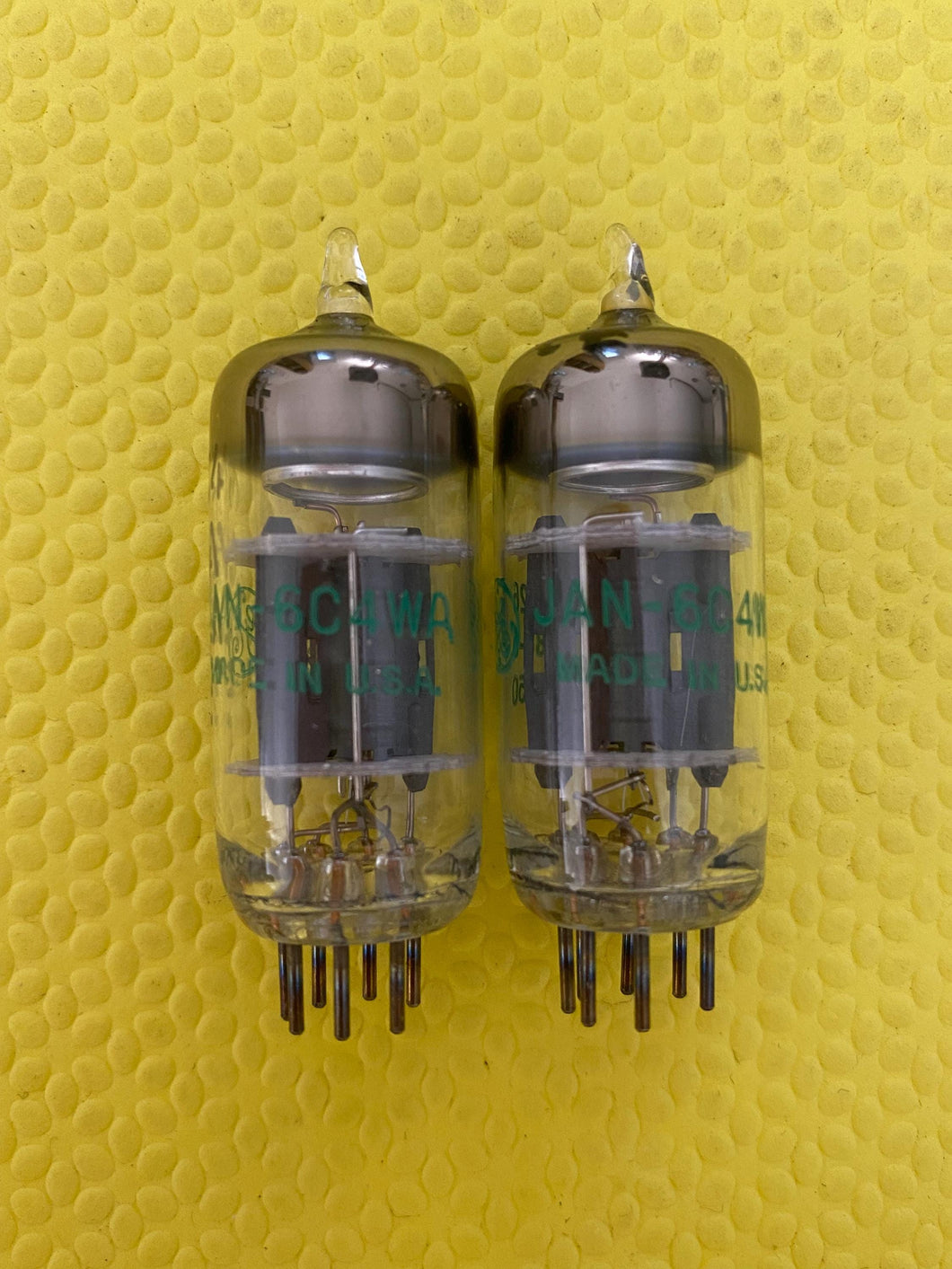Matched Pair General Electric GE 6C4 6C4WA Vacuum Tubes Valves Milspec NOS NIB
