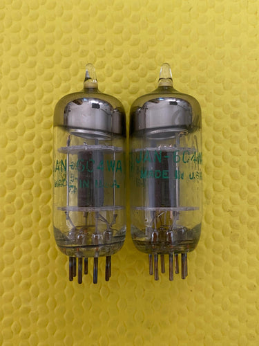 Matched Pair General Electric GE 6C4 6C4WA Vacuum Tubes Valves Milspec NOS NIB