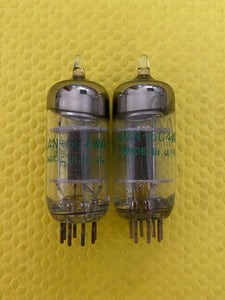 Matched Pair General Electric GE 6C4 6C4WA Vacuum Tubes Valves Milspec NOS NIB