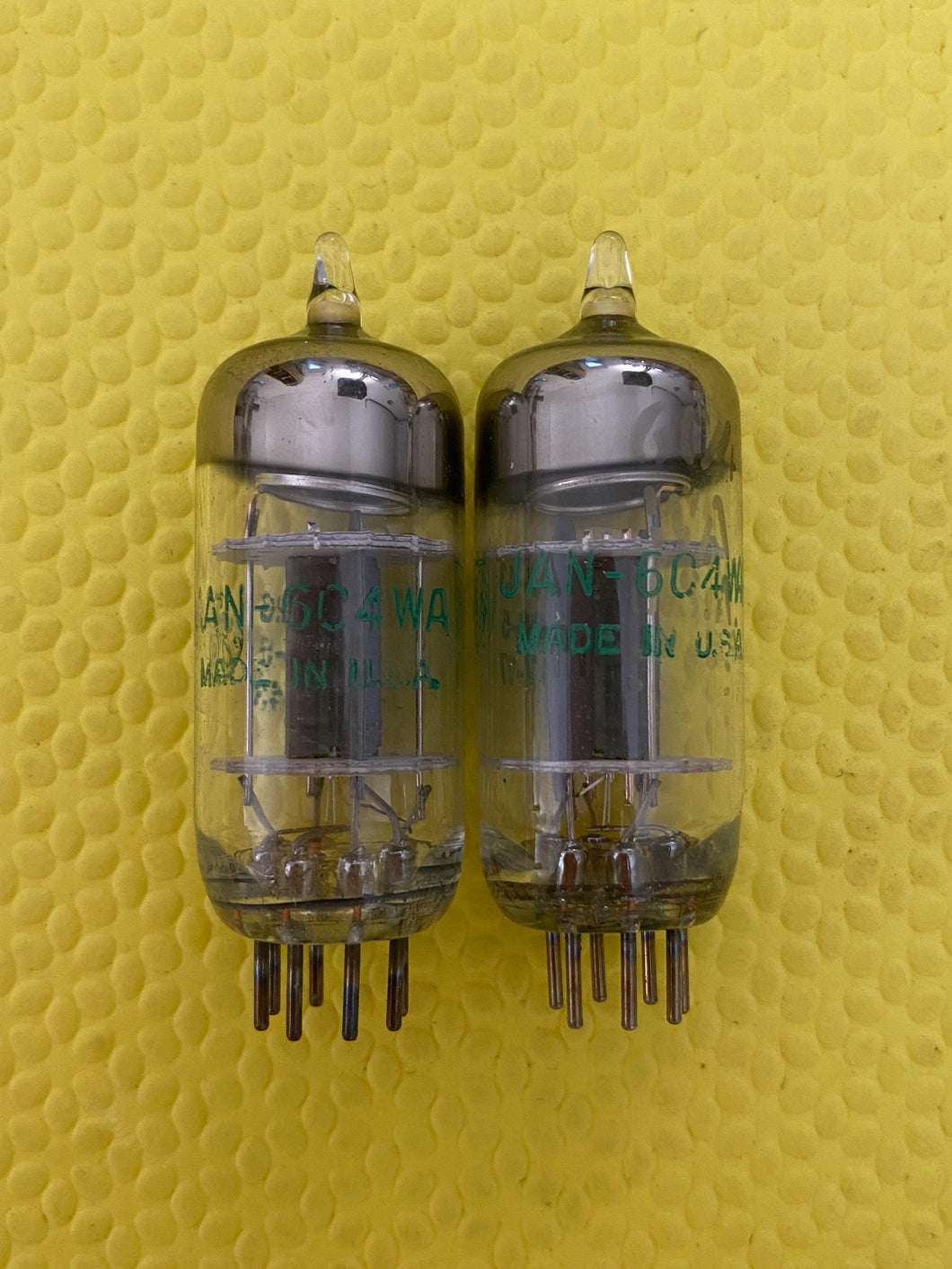 Matched Pair General Electric GE 6C4 6C4WA Vacuum Tubes Valves Milspec NOS NIB
