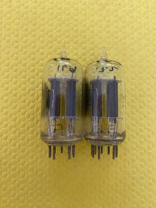 Matched Pair RCA Clear Top 12AU7 12AU7A Vacuum Tubes Valves Steel Support Rods NOS-Testing