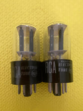 Load image into Gallery viewer, Matched Pair RCA 6SN7 6SN7GTB Vacuum Tubes Valves Copper Support Rods
