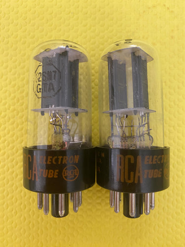 Matched Pair RCA 12SN7 12SN7GTA Vacuum Tubes Valves Black Plate NOS NIB