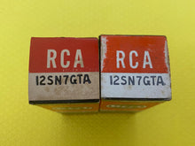 Load image into Gallery viewer, Matched Pair RCA 12SN7 12SN7GTA Vacuum Tubes Valves Black Plate NOS NIB
