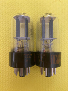 Matched Pair RCA 12SN7 12SN7GTA Vacuum Tubes Valves Black Plate NOS NIB