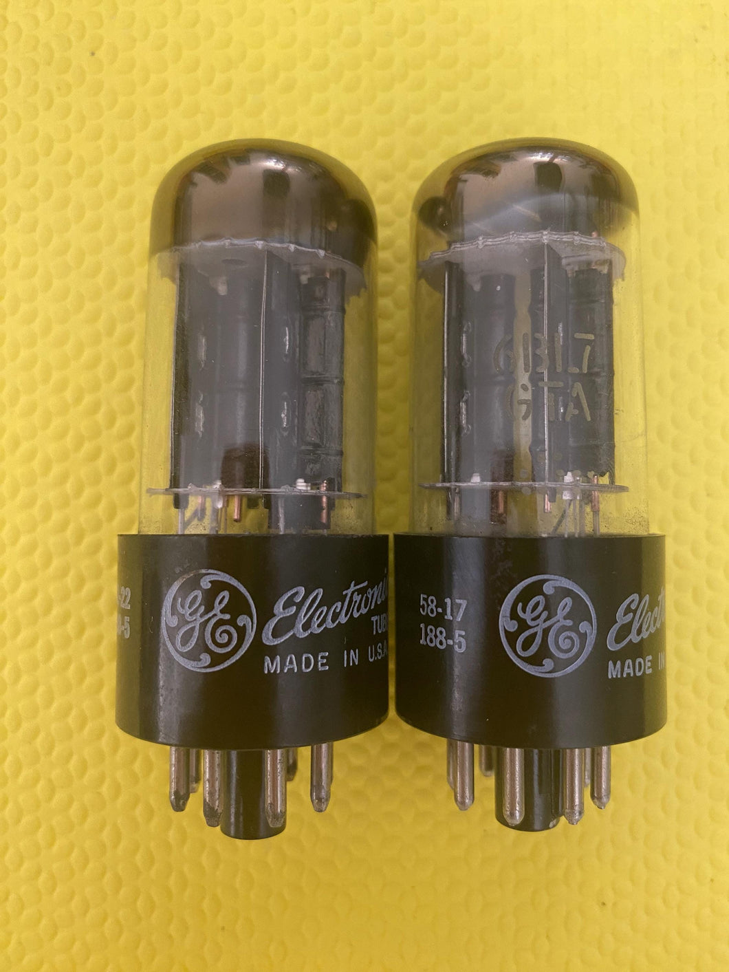 Matched Pair General Electric GE 6BL7 6BL7GTA Vacuum Tubes Valves Black Plates NOS NIB