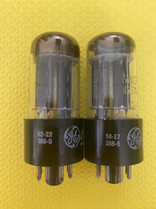 Matched Pair General Electric GE 6BL7 6BL7GTA Vacuum Tubes Valves Black Plates NOS NIB