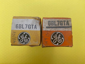 Matched Pair General Electric GE 6BL7 6BL7GTA Vacuum Tubes Valves Black Plates NOS NIB