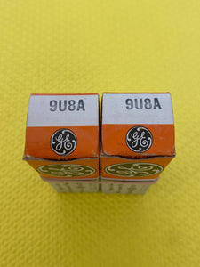 2 General Electric GE 9U8 9U8A Vacuum Tubes Valves NOS NIB Lot Of Two