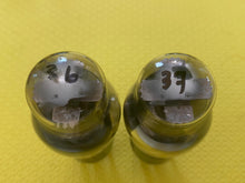 Load image into Gallery viewer, Matched Pair National Union NU Number Type 37 #37 Vacuum Tubes Valves Black Plate Shoulder ST Shape NOS-Testing
