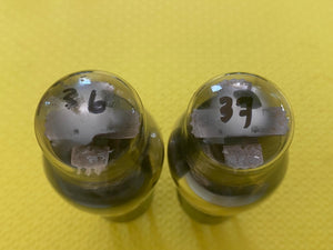 Matched Pair National Union NU Number Type 37 #37 Vacuum Tubes Valves Black Plate Shoulder ST Shape NOS-Testing