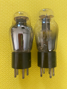 2 Raytheon Number Type 37 #37 Vacuum Tubes Valves Black Plate ST Shape Lot Of Two