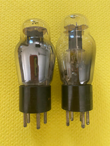 2 Raytheon Number Type 37 #37 Vacuum Tubes Valves Black Plate ST Shape Lot Of Two
