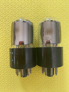 Matched Pair General Electric GE 6SN7 6SN7GTB Vacuum Tubes Valves Copper Support Rods