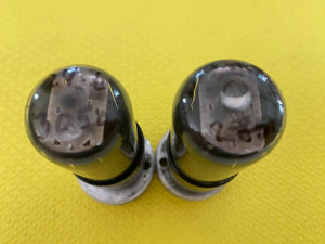 Matched Pair Sylvania 6V6 6V6GT Gray And Silver Bottle Silver Top Vacuum Tubes Valves NOS-Testing