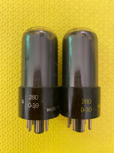 Matched Pair Raytheon 6V6 6V6GT Vacuum Tubes Valves Black Glass