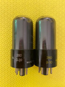 Matched Pair Raytheon 6V6 6V6GT Vacuum Tubes Valves Black Glass